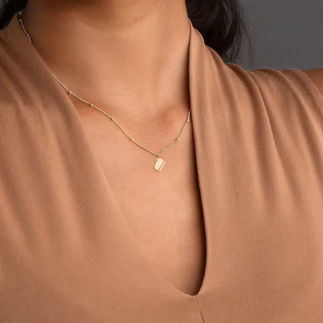 Cake Dessert Pendant Beady Necklace