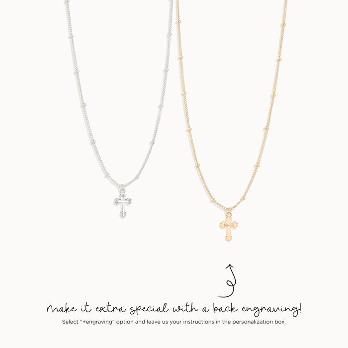 Saviour Cross Charm Necklace