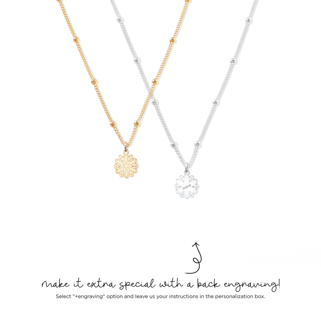 Daisy Pendant Beady Necklace