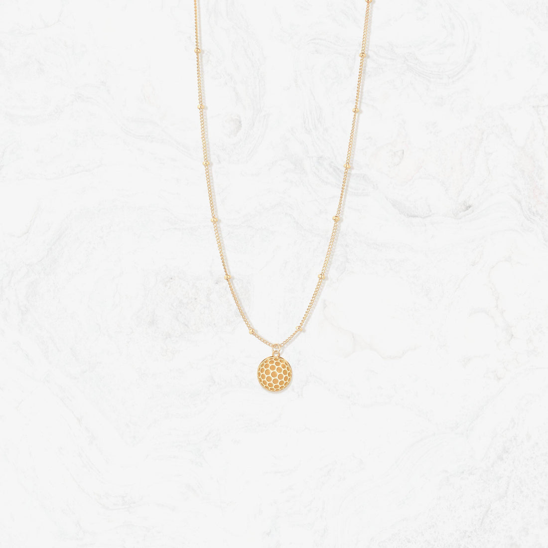 Golf Ball Pendant Beady Necklace