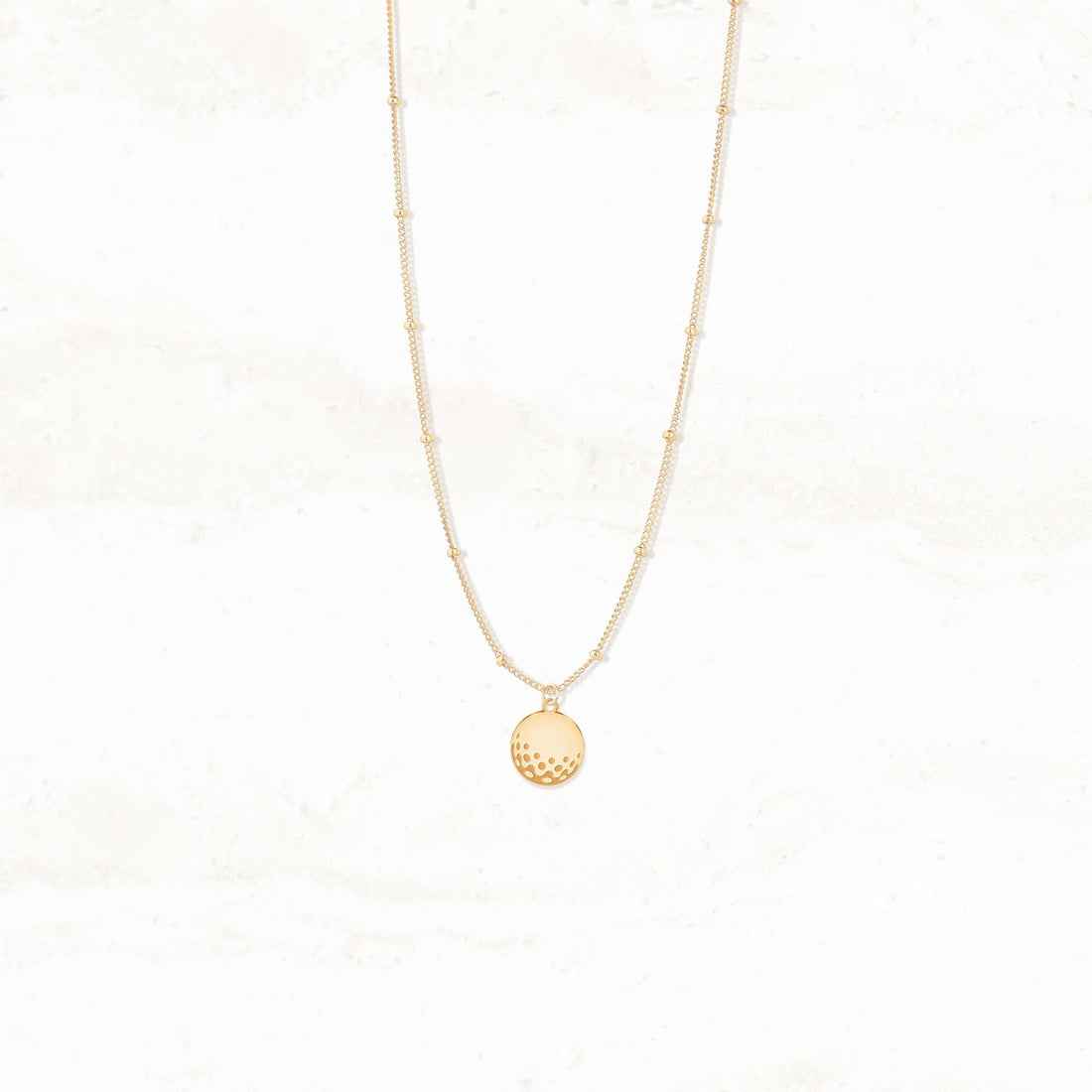 Golf Ball Pendant Beady Necklace