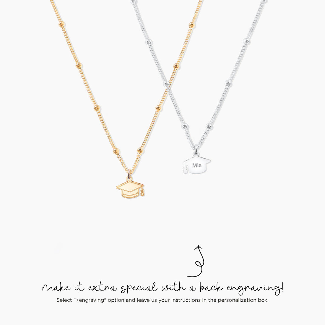 Graduation Mortarboard Charm Necklace