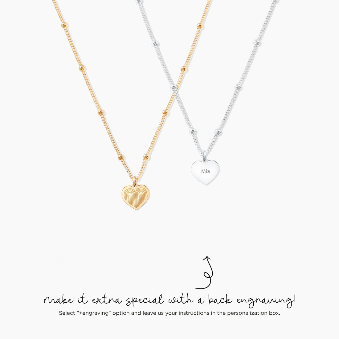 Rainbow Heart Charm Necklace