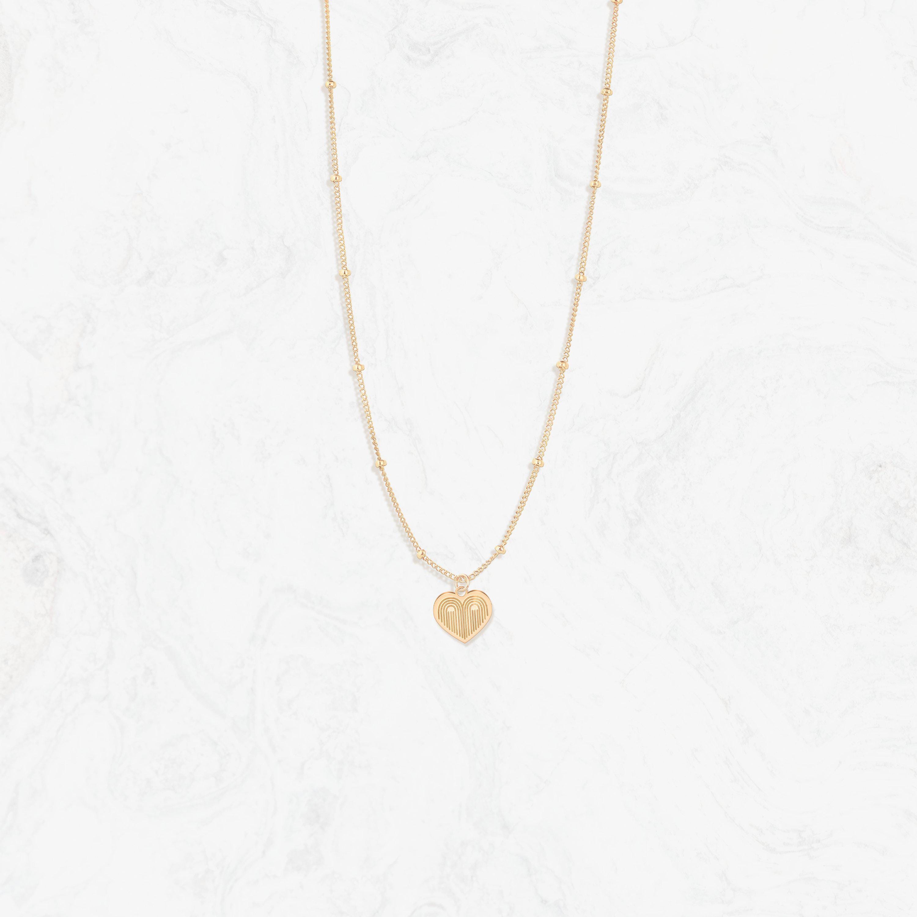 Rainbow Arch Heart Beady Necklace