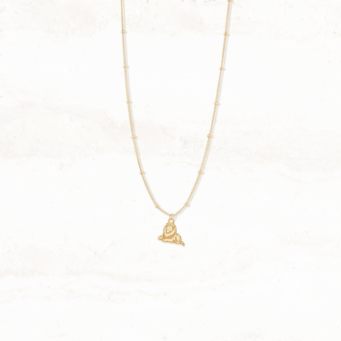 Lion Charm Beady Necklace
