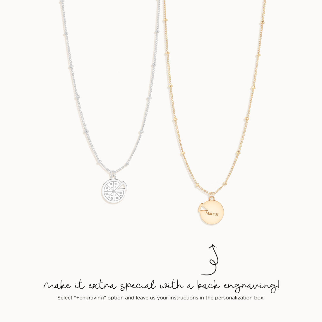 Pizza Slice Pendant Beady Necklace