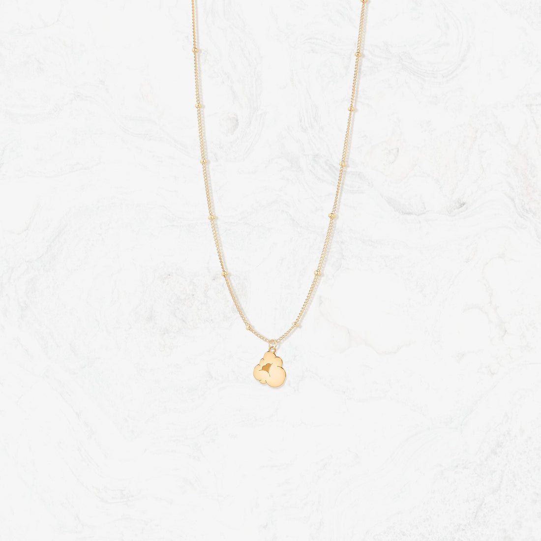 Popcorn Satellite Pendant Beady Necklace