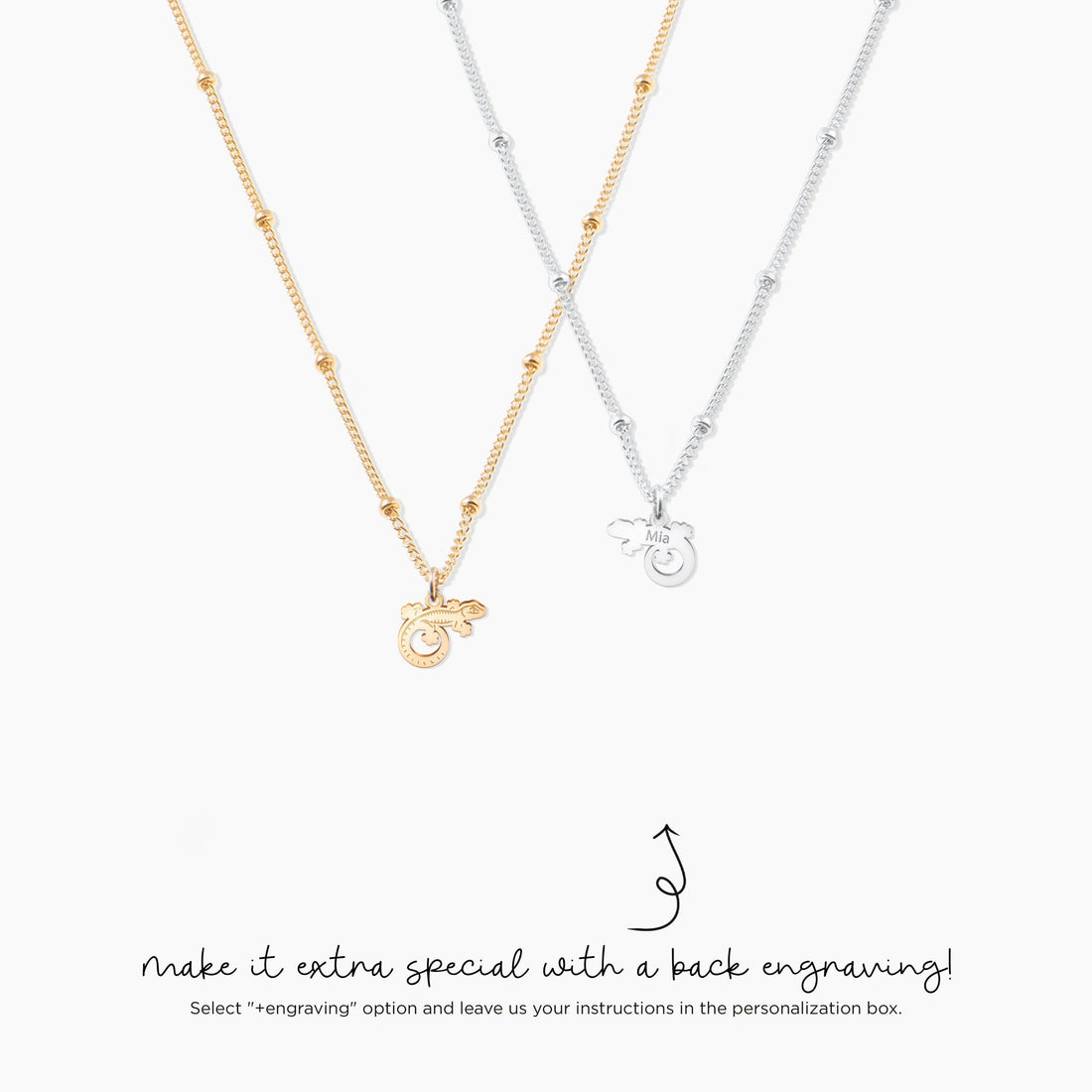 Gecko Pendant Beady Necklace