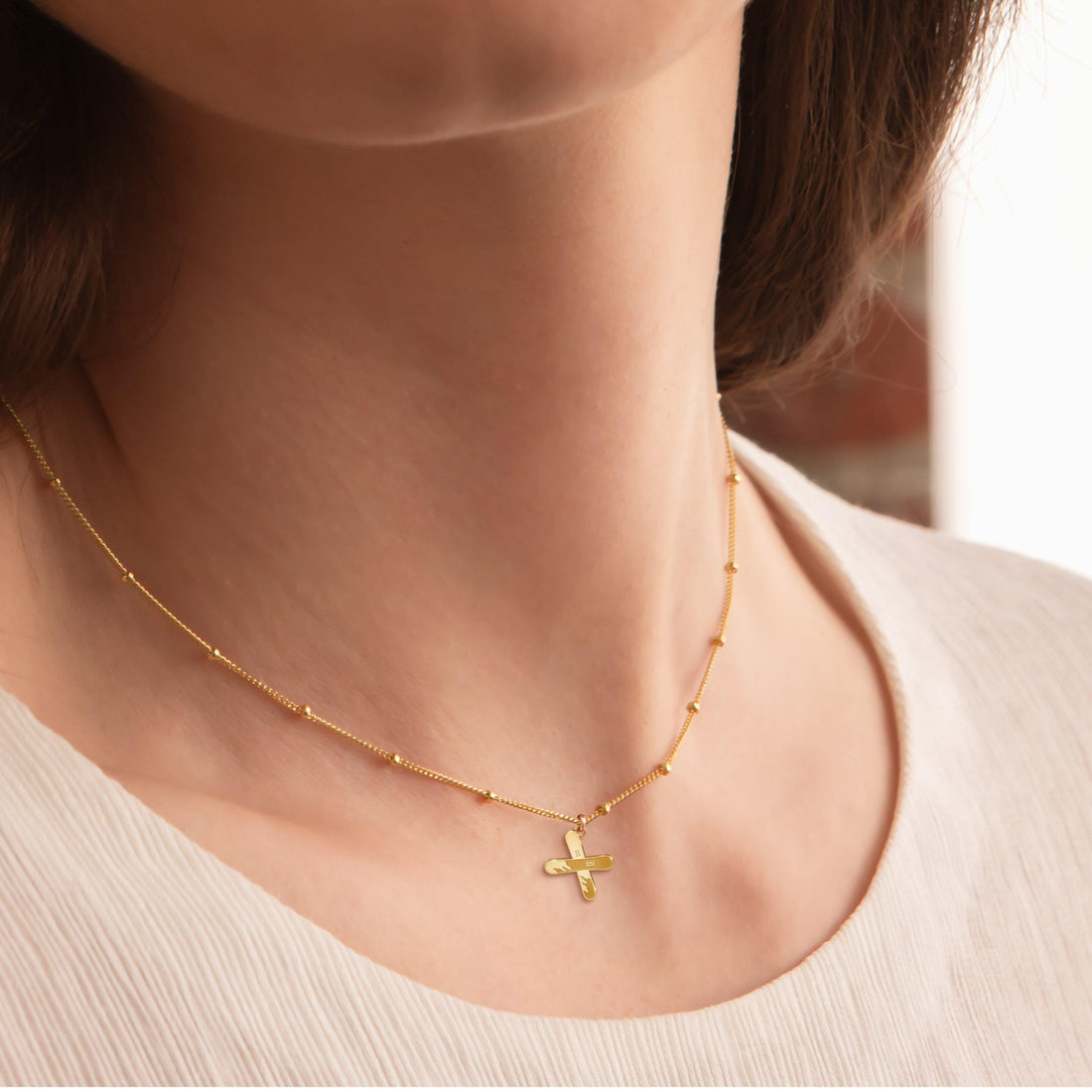 Snowboard Pendant Beady Necklace