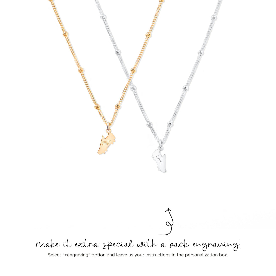 Running Sports Cleat Pendant Beady Necklace