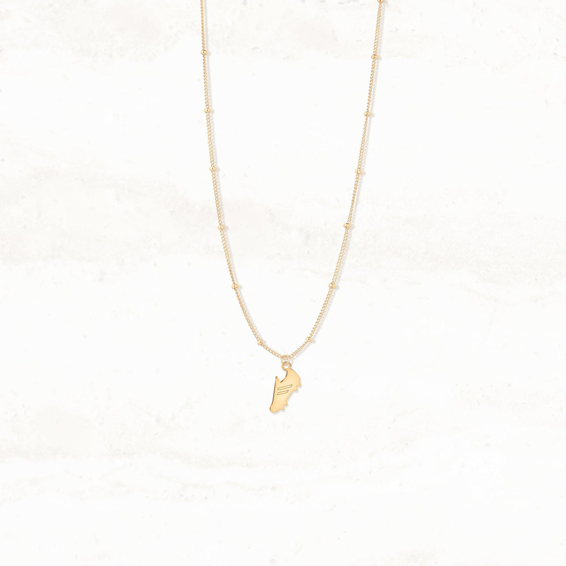 Running Sports Cleat Pendant Beady Necklace