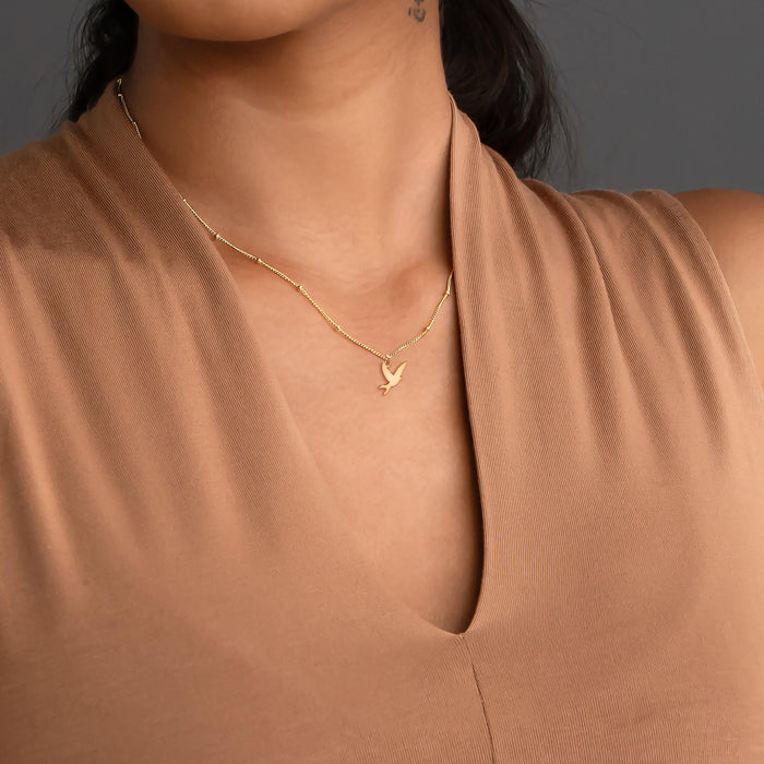 Soaring Swallow Charm Necklace