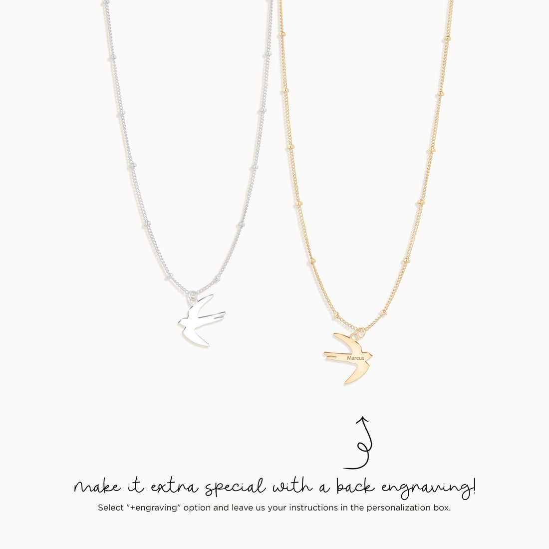 Flying Swallow Charm Necklace
