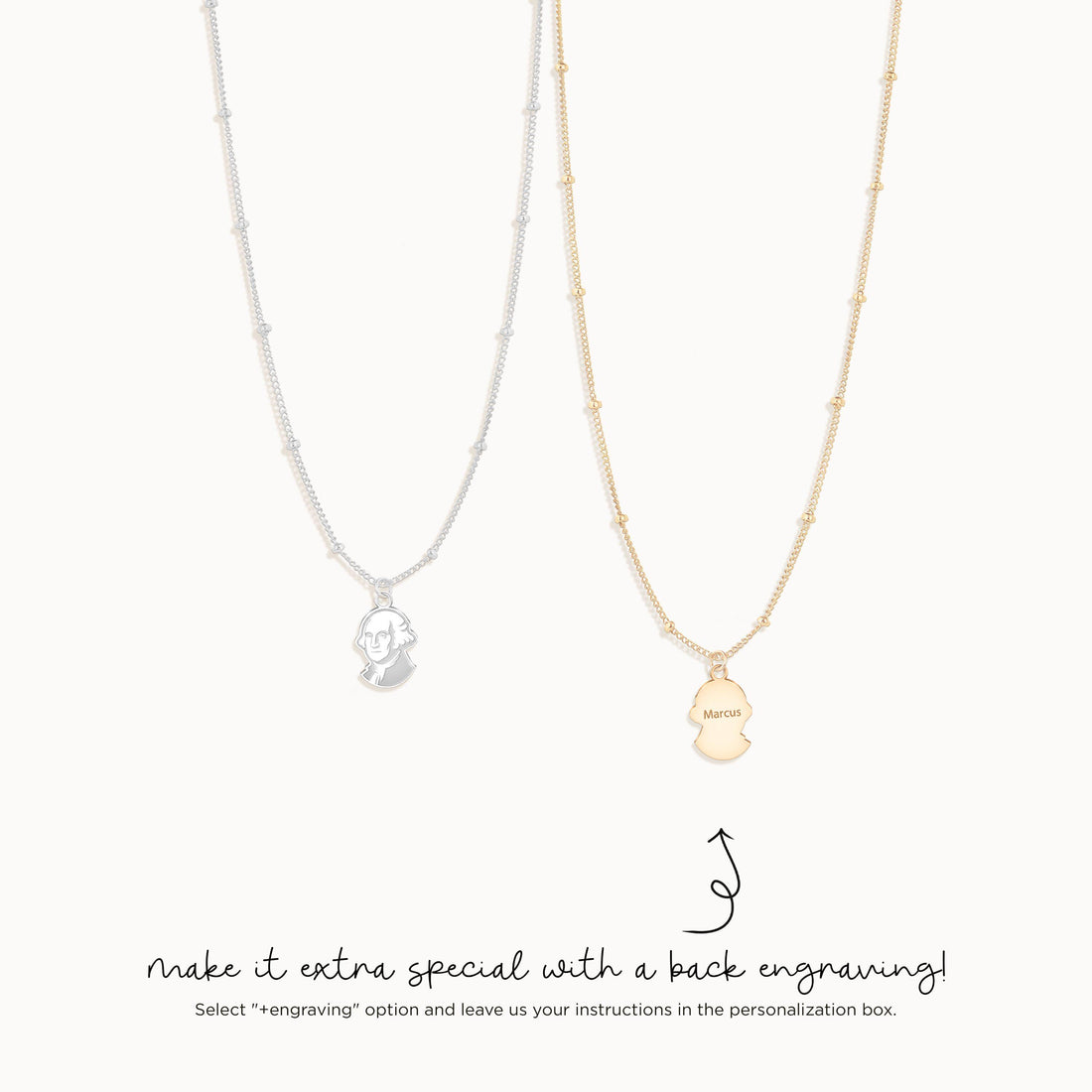 George Washington Pendant Beady Necklace