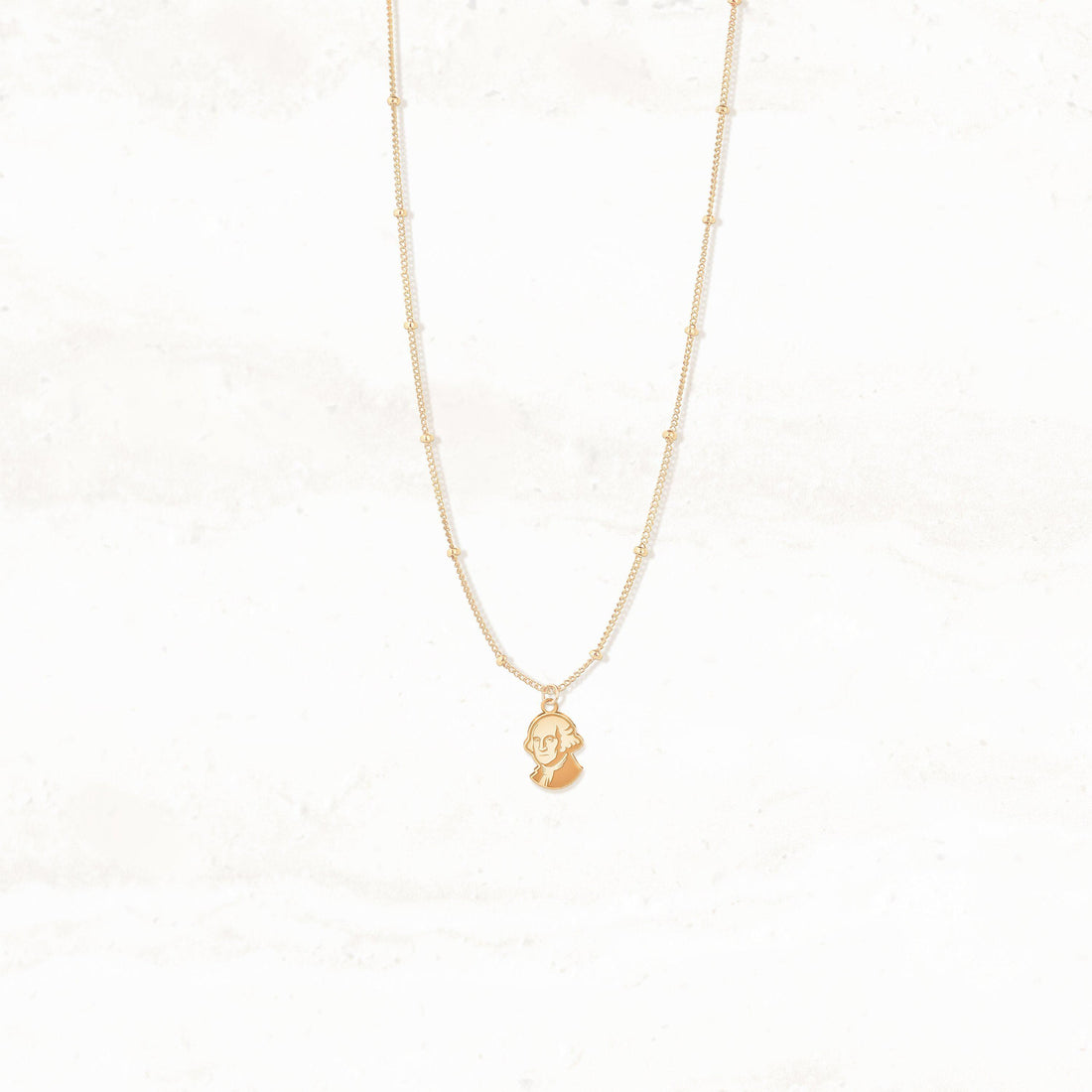 George Washington Pendant Beady Necklace
