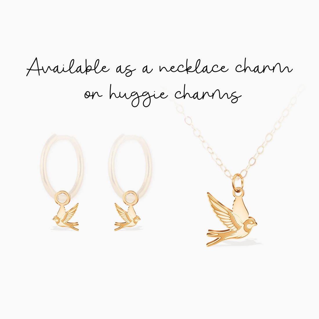 Flying Swallow Bird Pendant Necklace