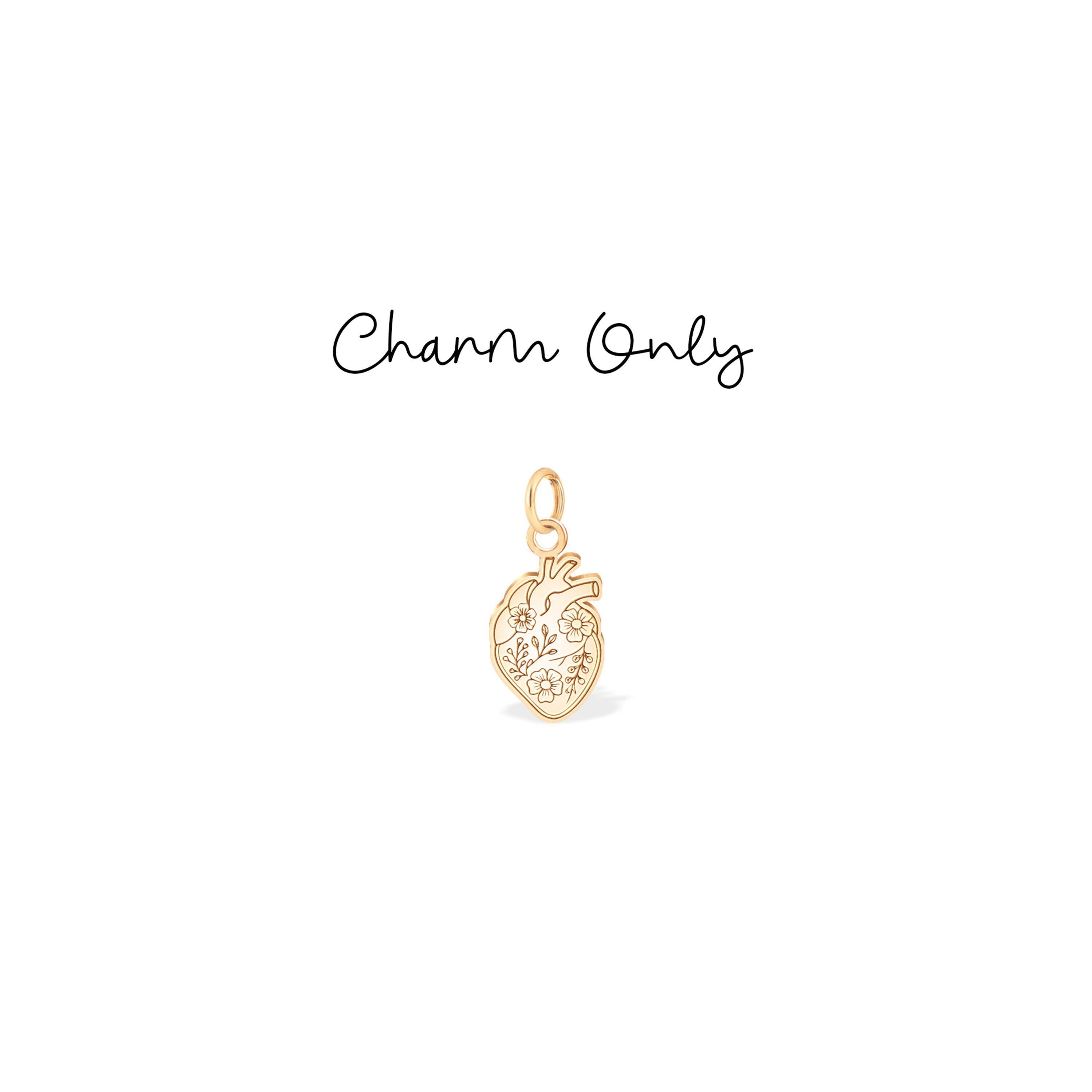 Anatomical Heart Flower Charm