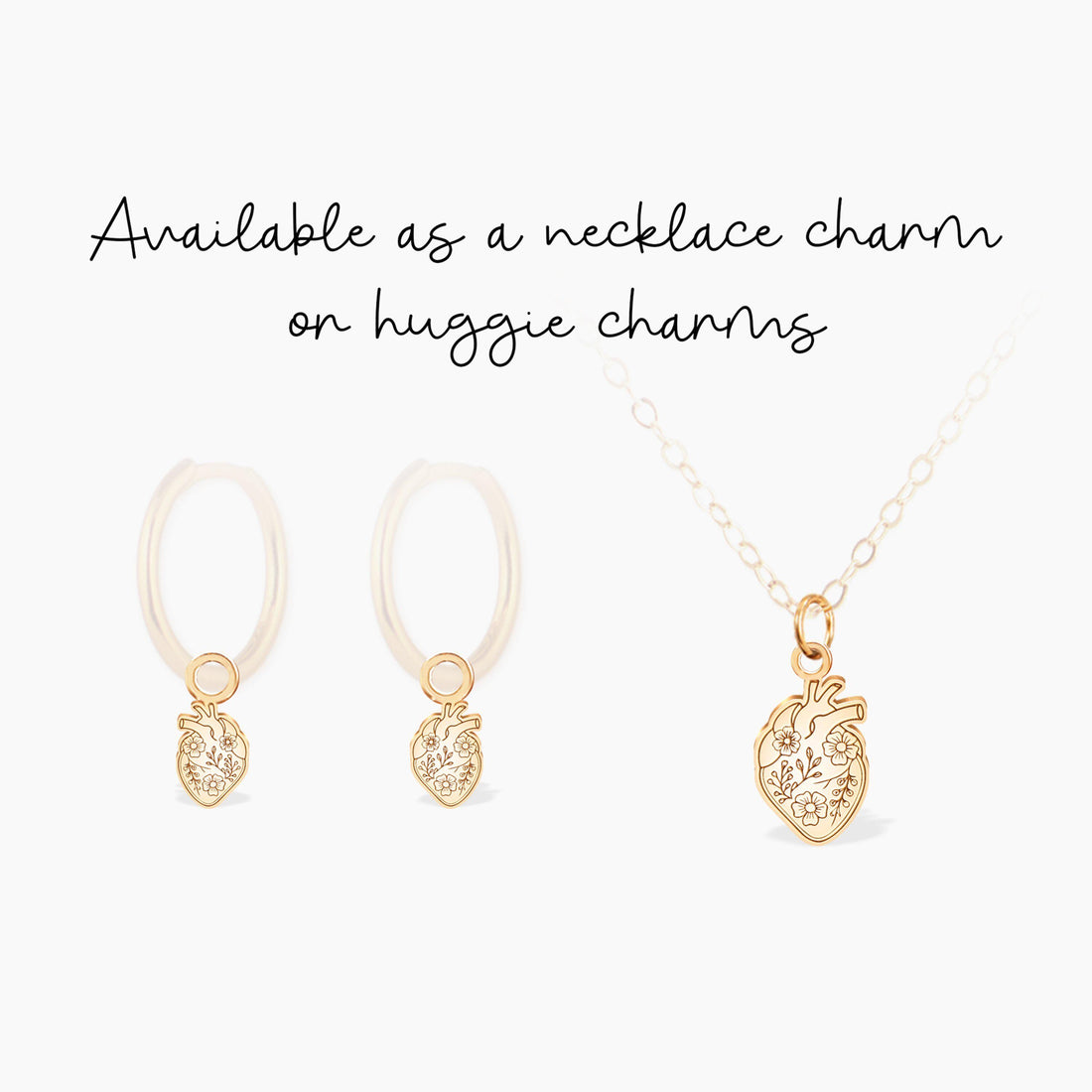 Anatomical Heart Flower Charm