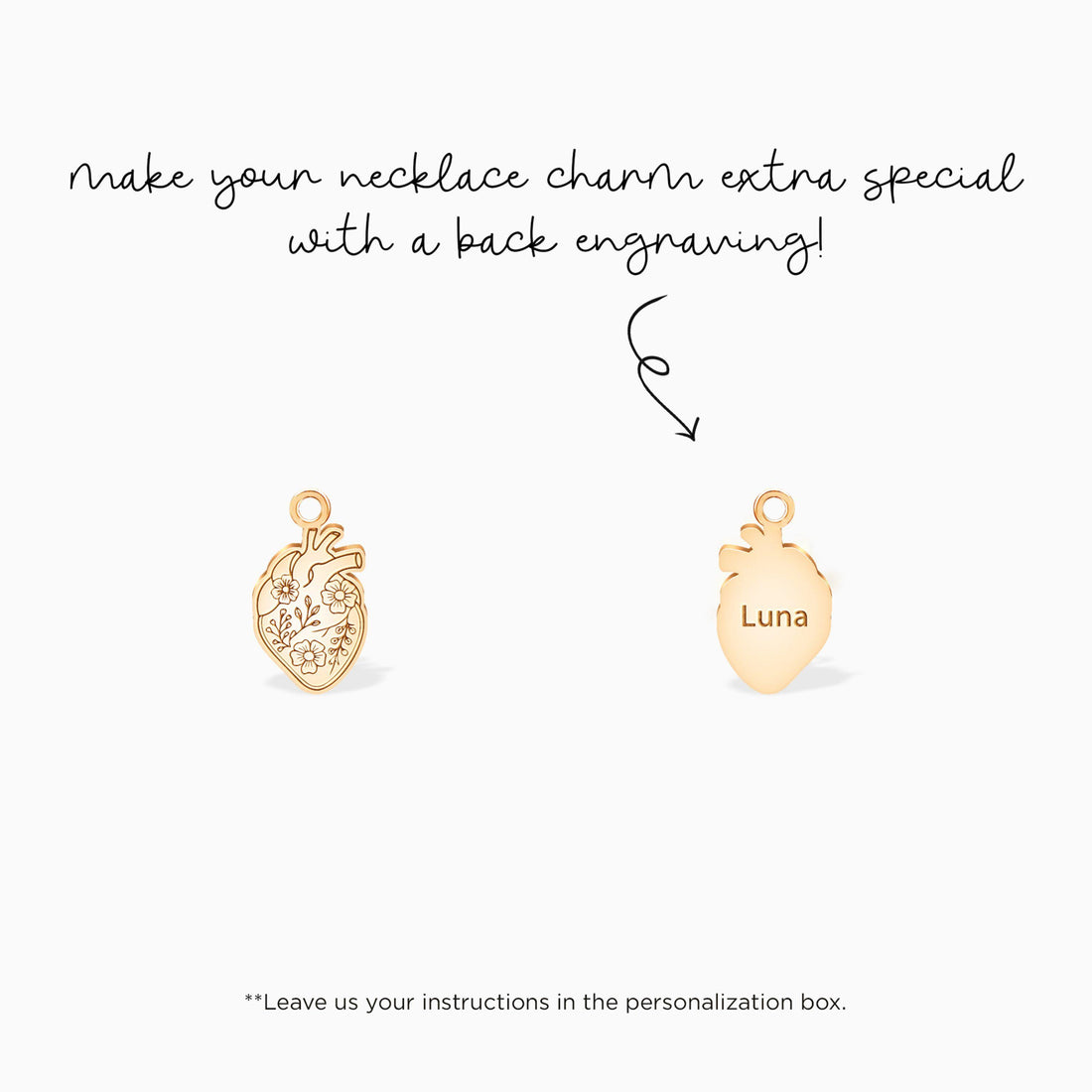 Anatomical Heart Flower Charm