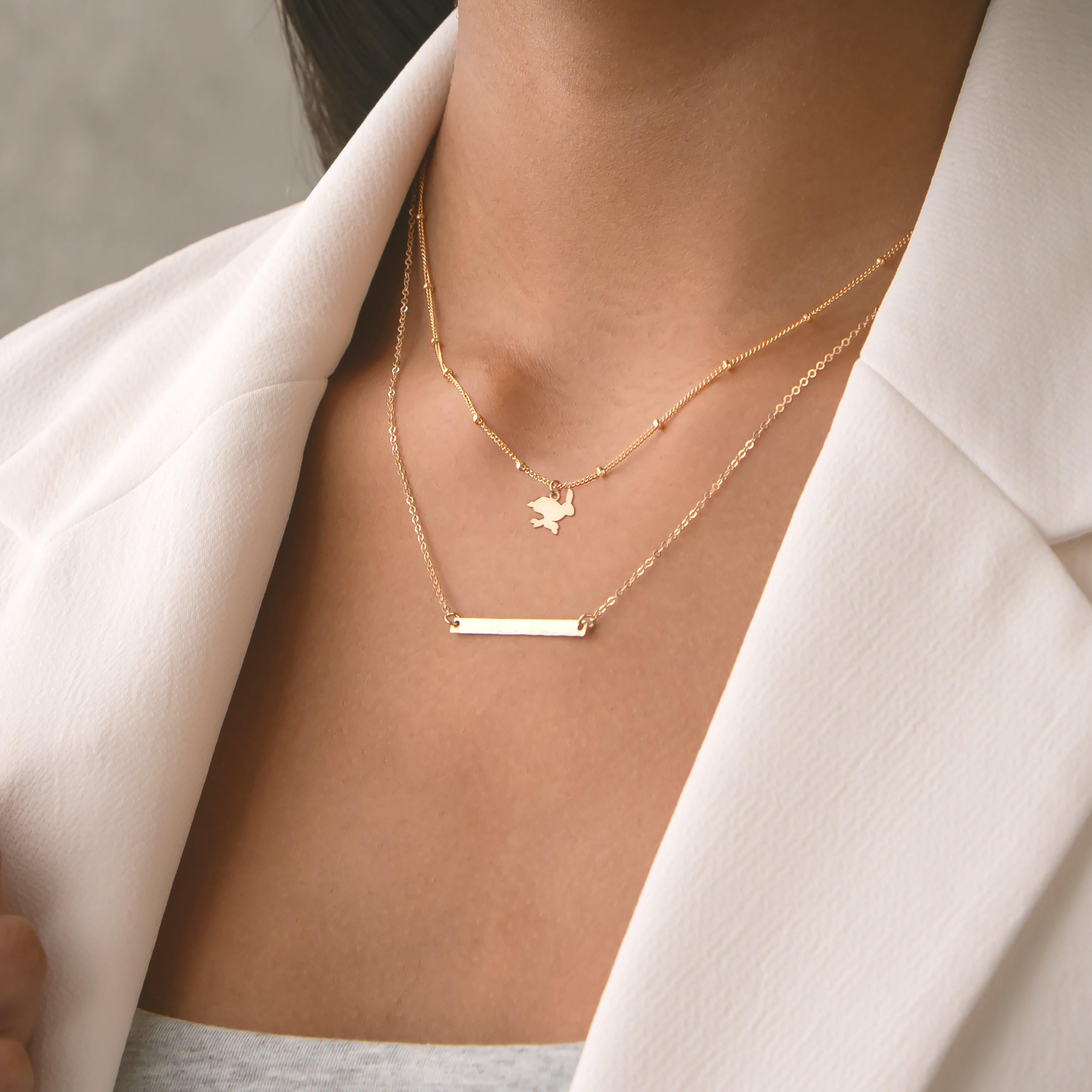 Leaping Bunny Pendant Beady Necklace