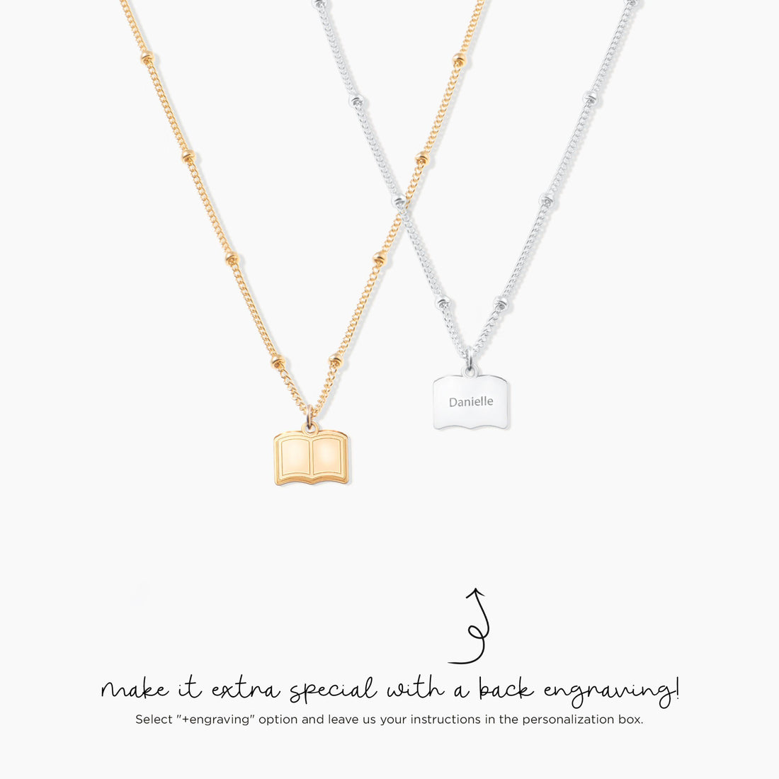 Reading Book Lover Charm Necklace