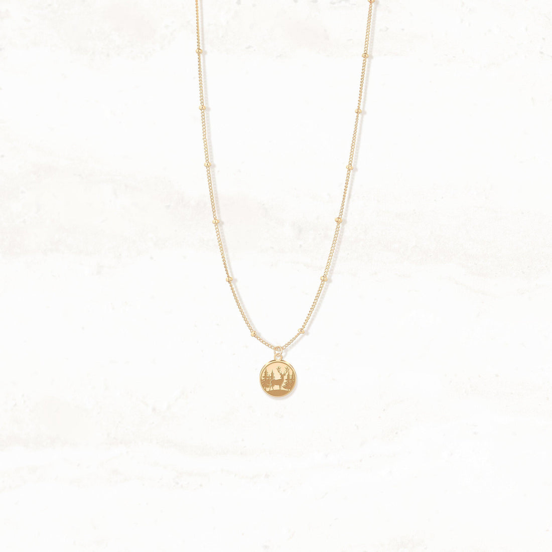 Leaping Deer Charm Necklace