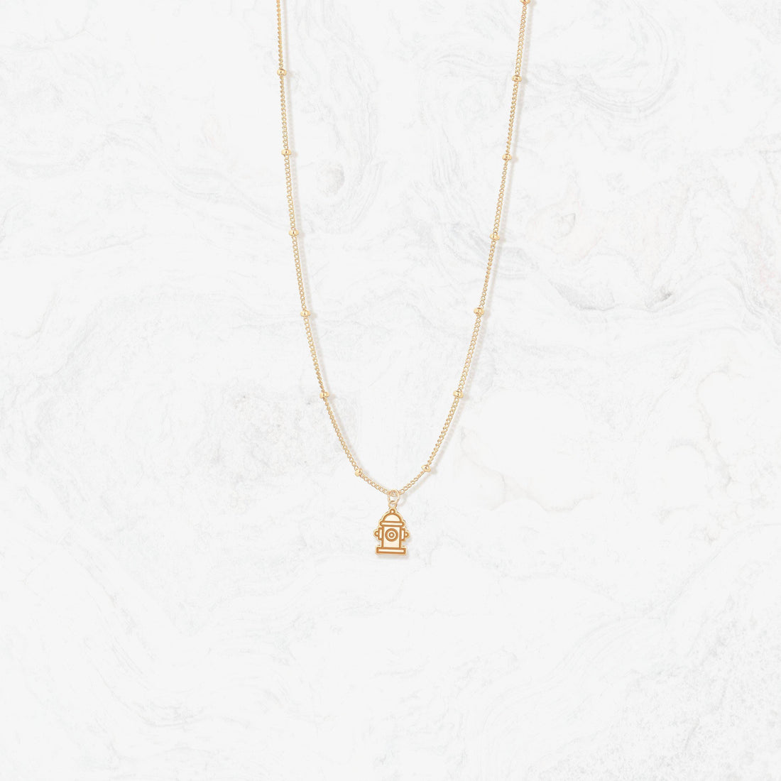 Fire Hydrant Pendant Beady Necklace