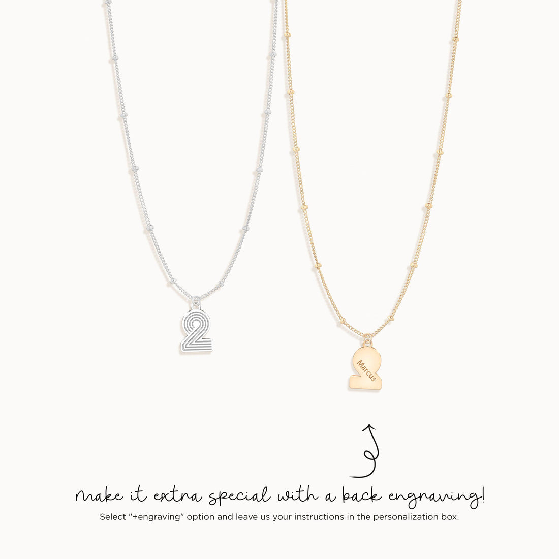Striped Letter Initial Charm Necklace