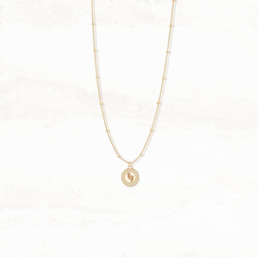 Comedy Tragedy Masks Beady Necklace