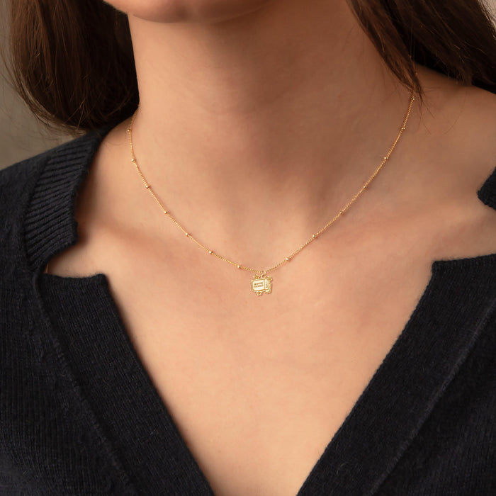 Retro Movie Ticket Charm Necklace