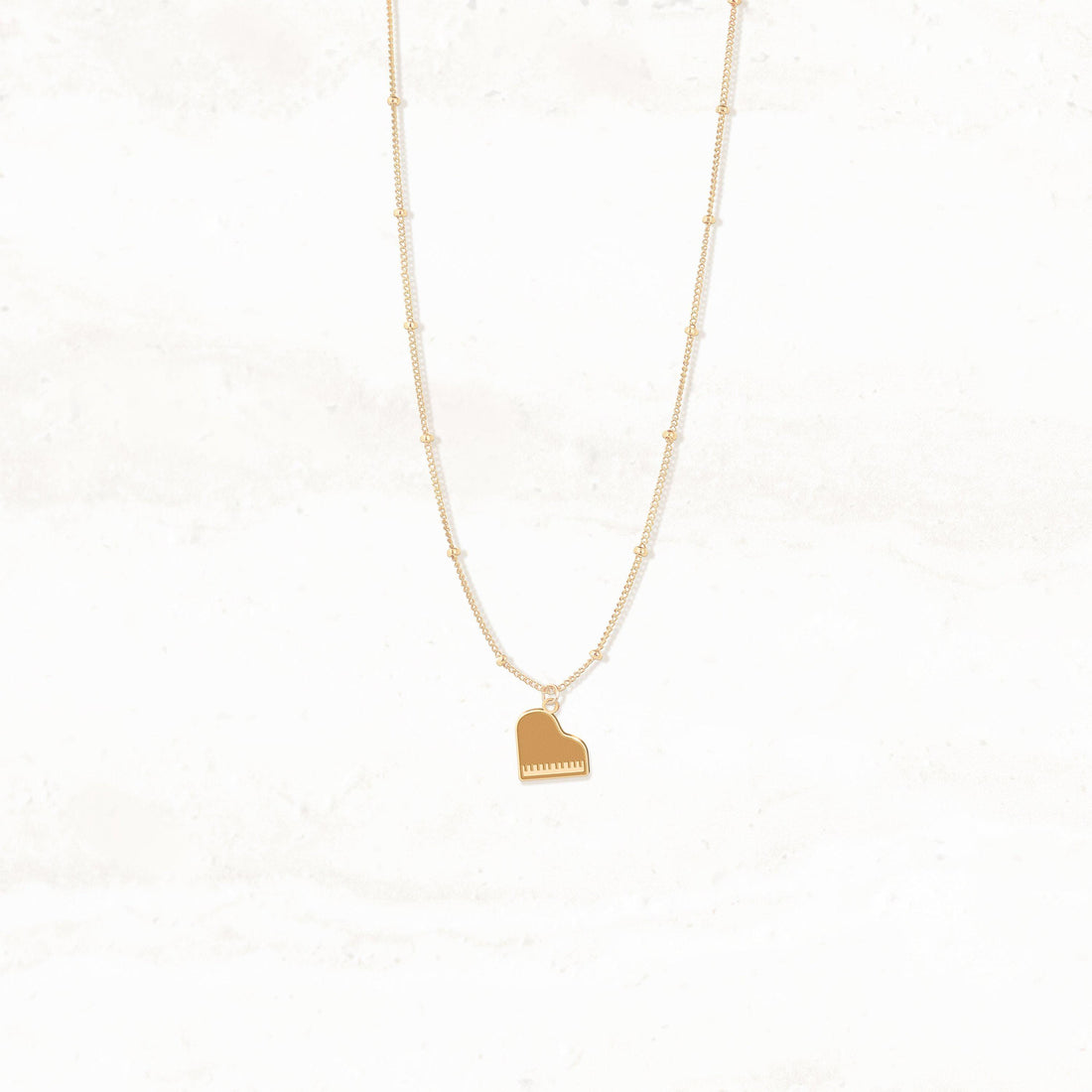 Grand Piano Classic Pendant Beady Necklace