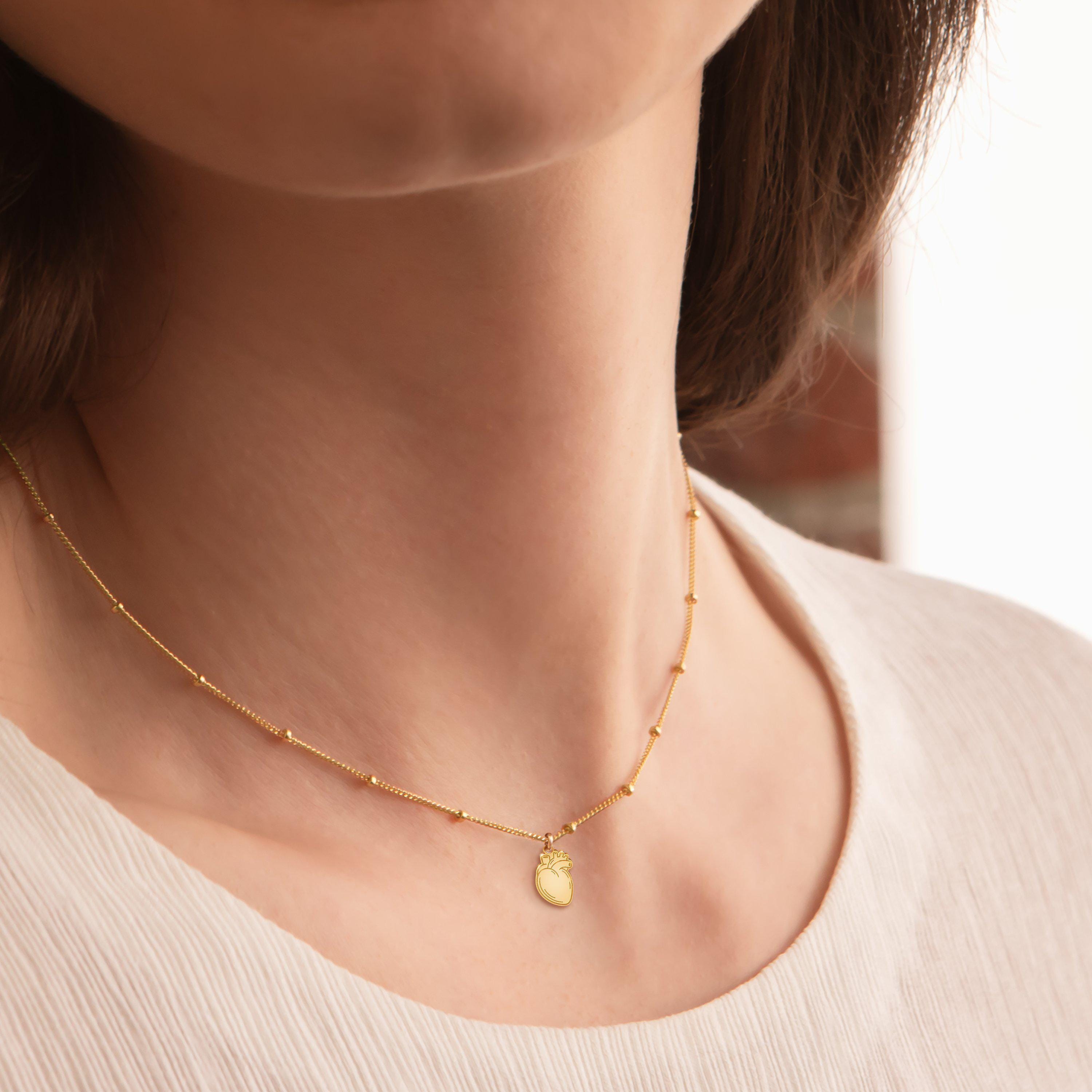 Anatomical Heart Beady Necklace