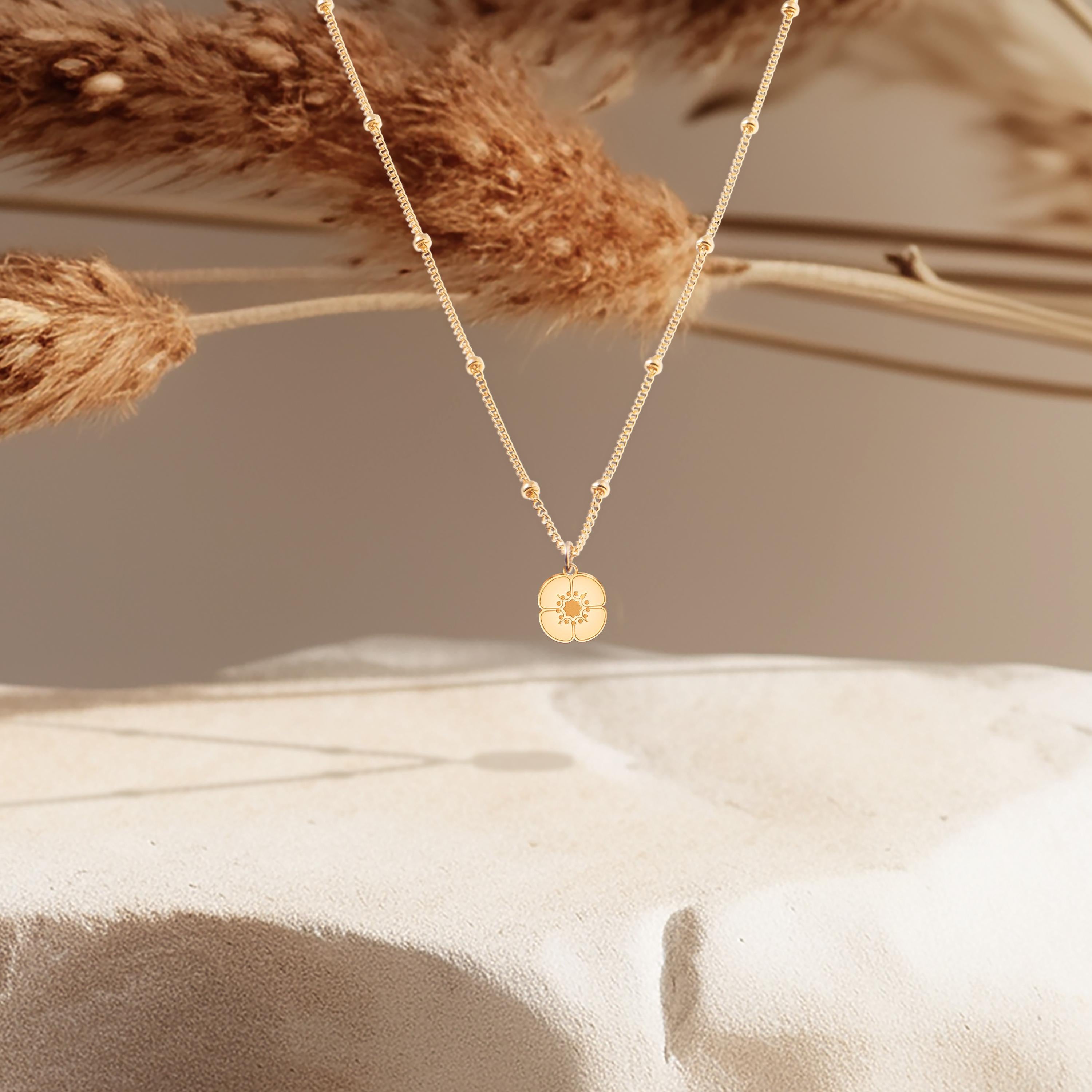 Flower Beady Pendant Beady Necklace