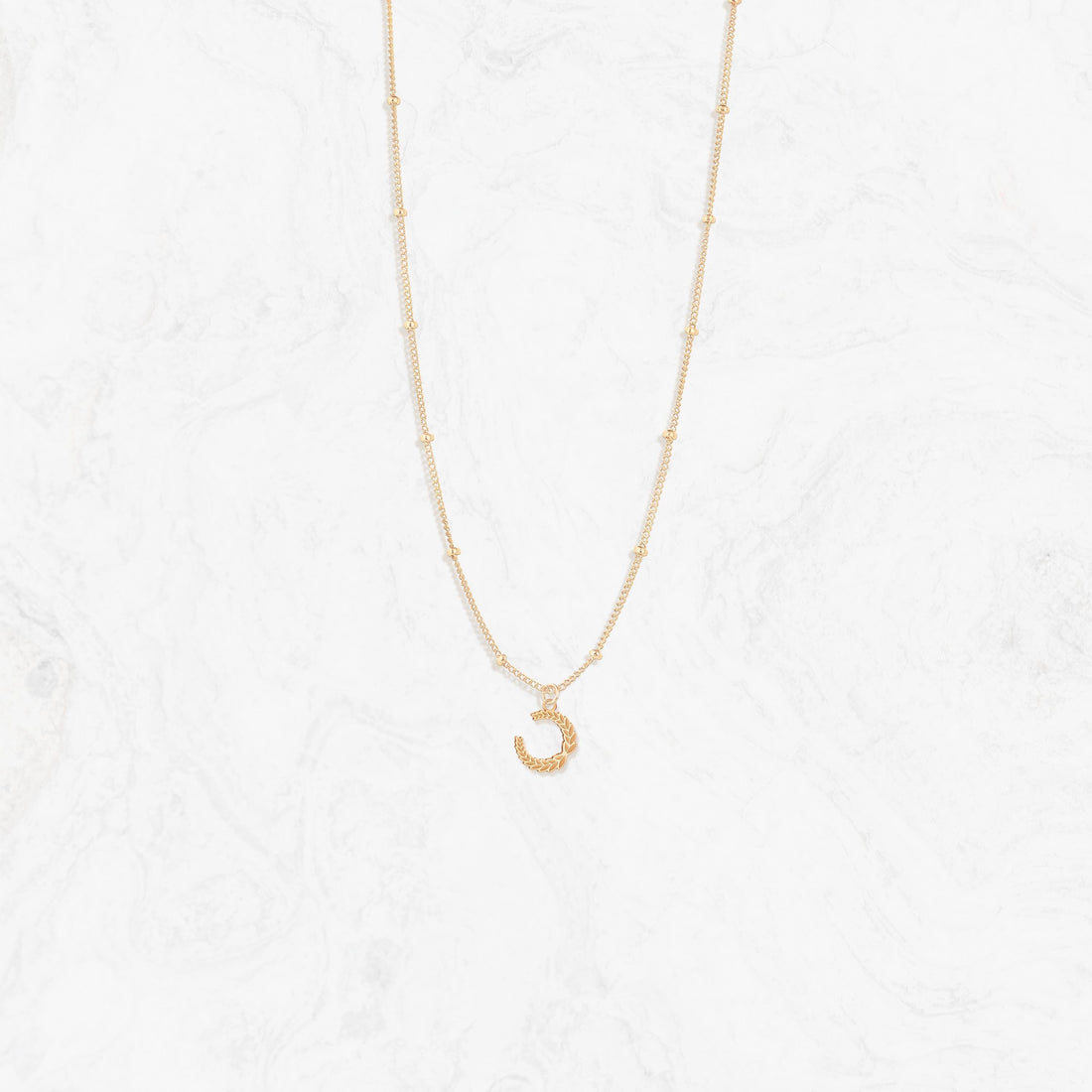 Layered Laurel Leaf Charm Necklace