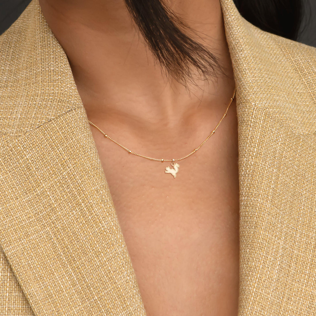 Leaping Squirrel Charm Necklace
