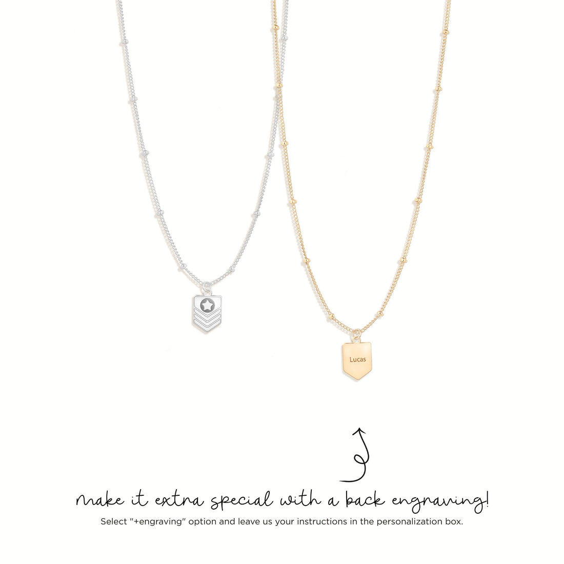 Military Police Badge Beady Necklace