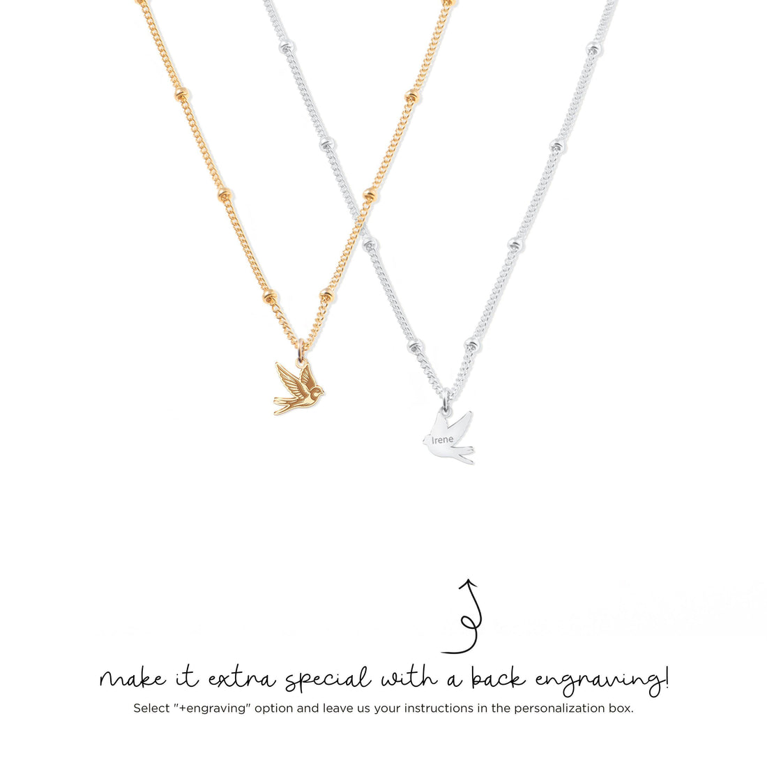 Swallow Bird Charm Necklace