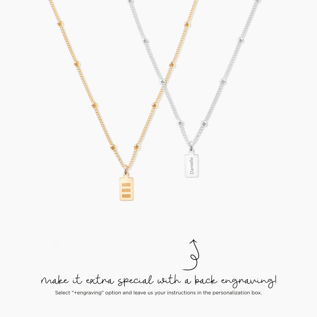Battery Icon Pendant Beady Necklace