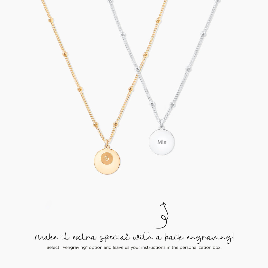 Eight Ball Pendant Beady Necklace