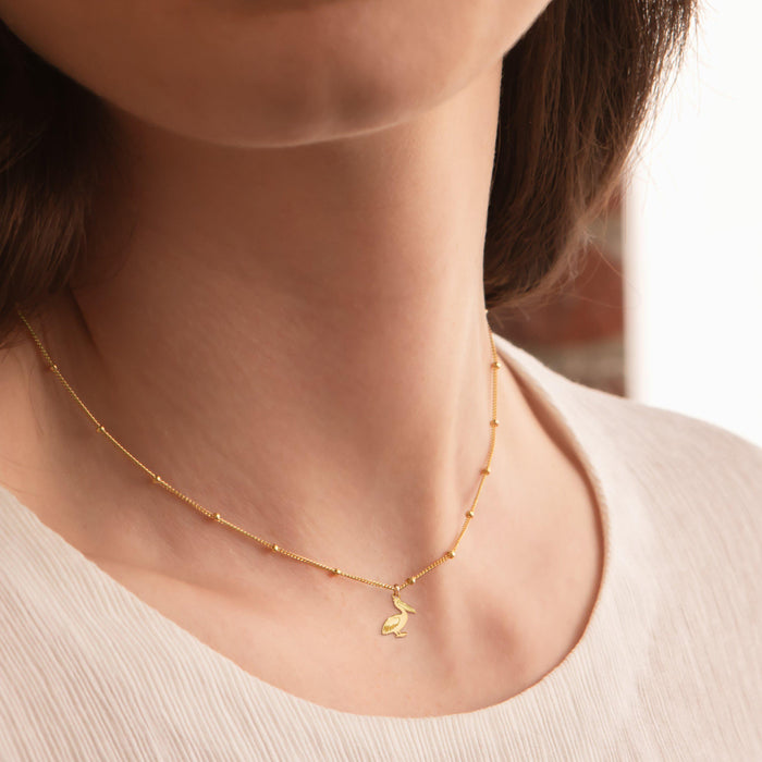Soaring Pelican Charm Necklace