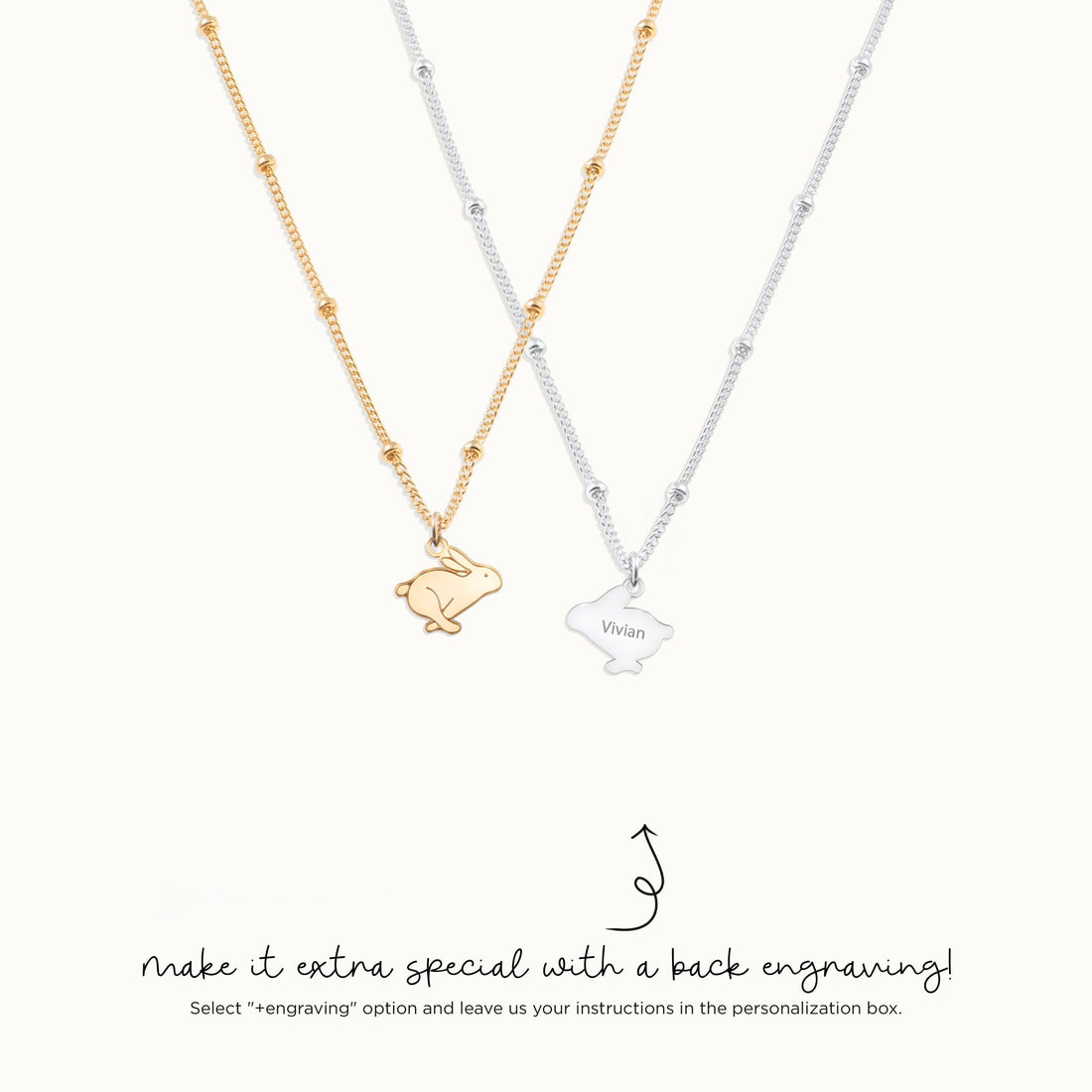 Bunny Beady Pendant Necklace