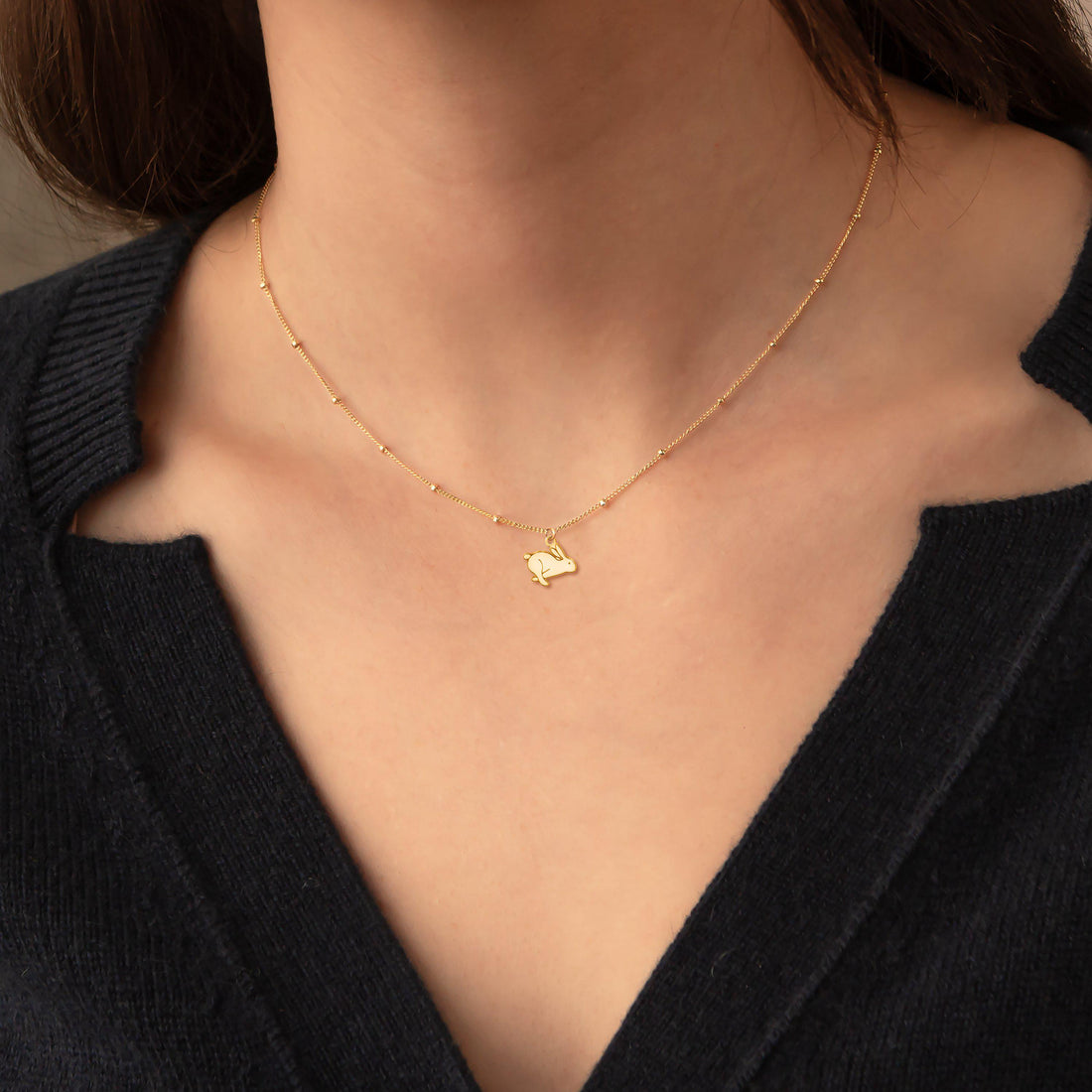 Bunny Beady Pendant Necklace
