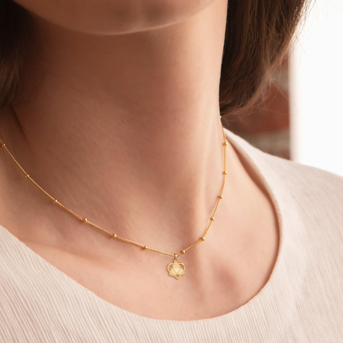 Celtic Triquetra Heart Charm Necklace