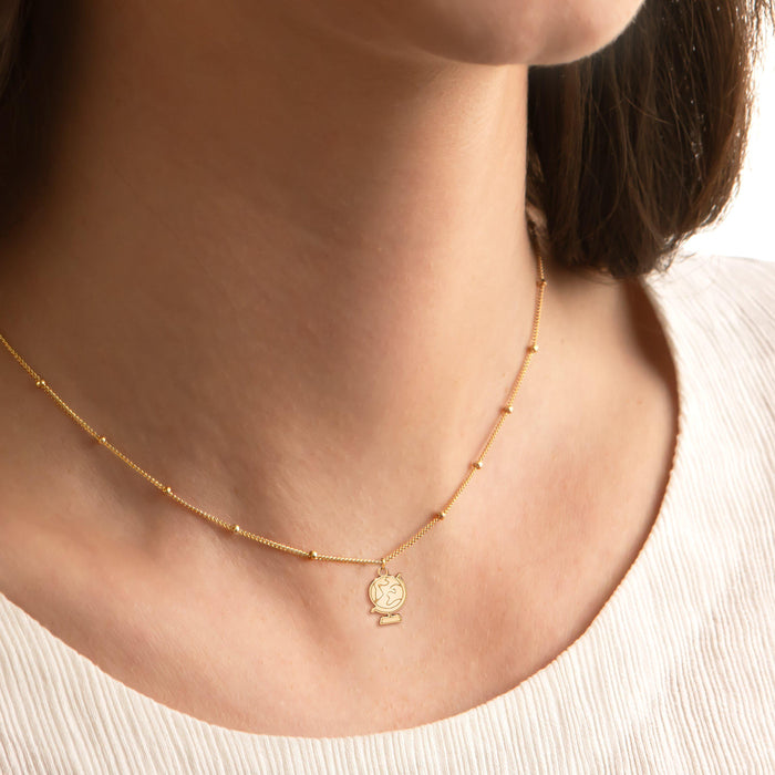 Globe Map Wanderer Charm Necklace
