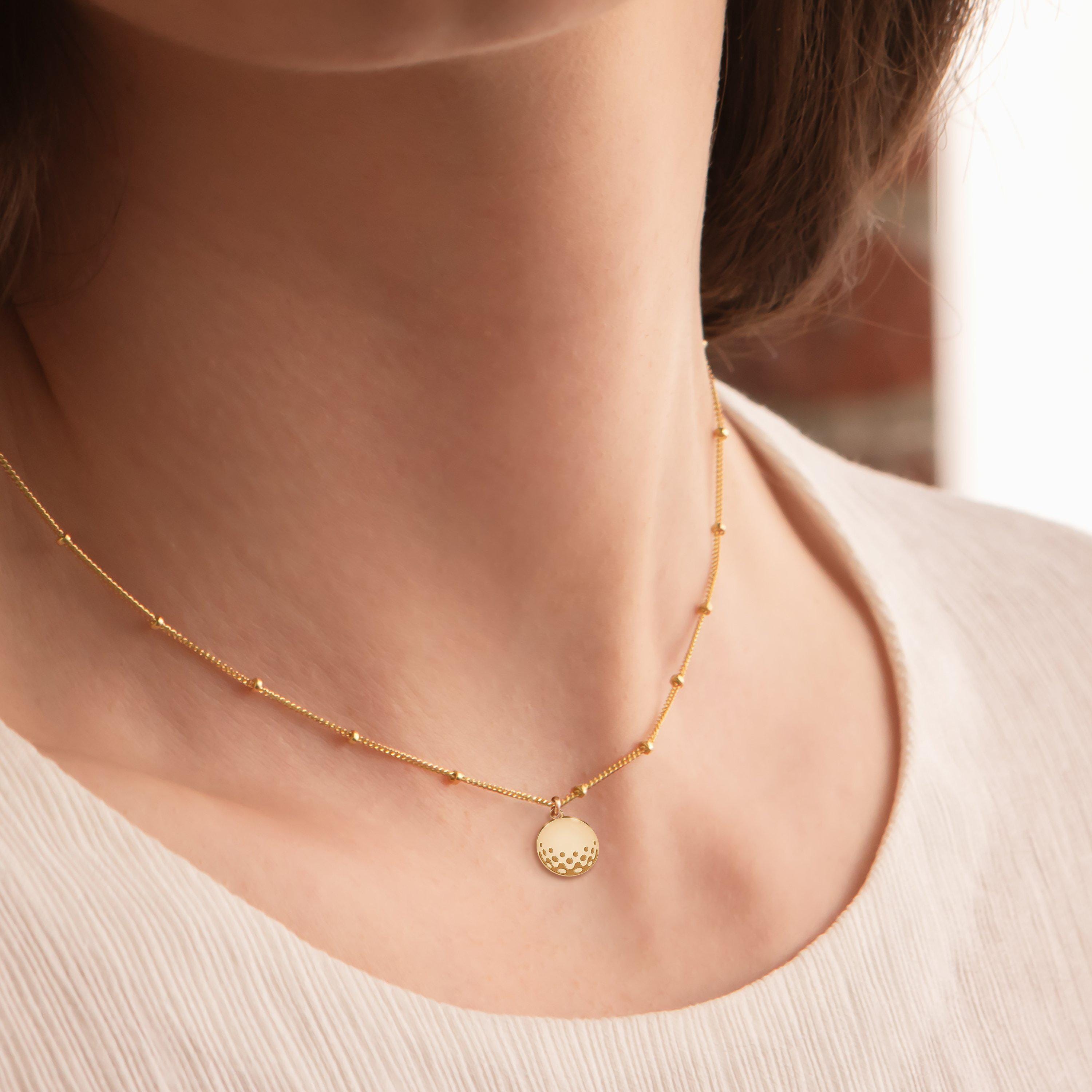 Golf Ball Pendant Beady Necklace