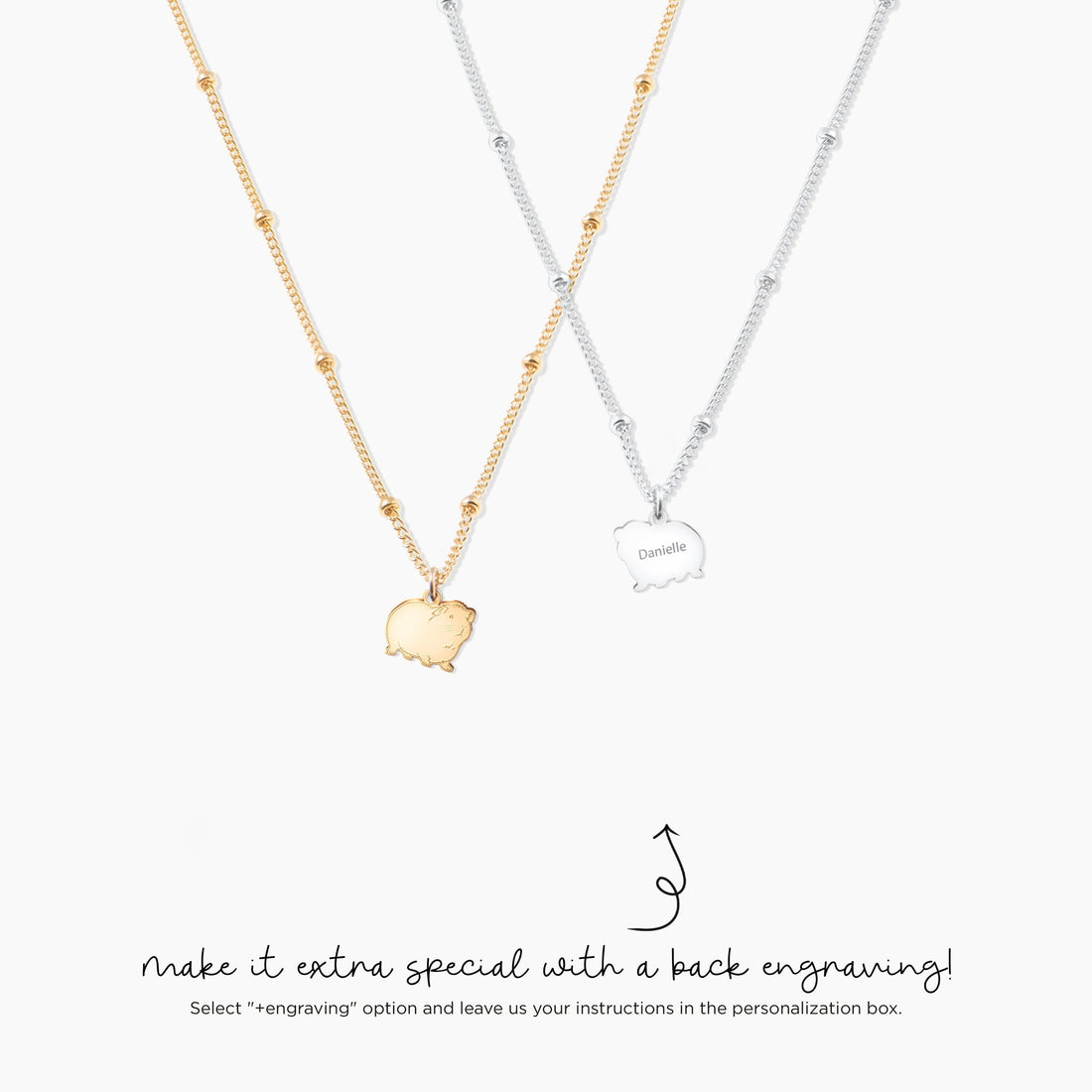 Cute Hamster Pendant Beady Necklace