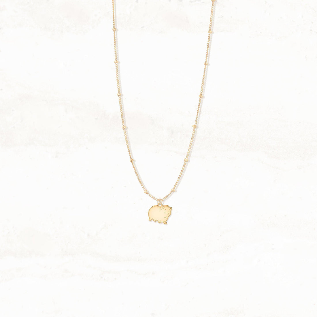 Cute Hamster Pendant Beady Necklace