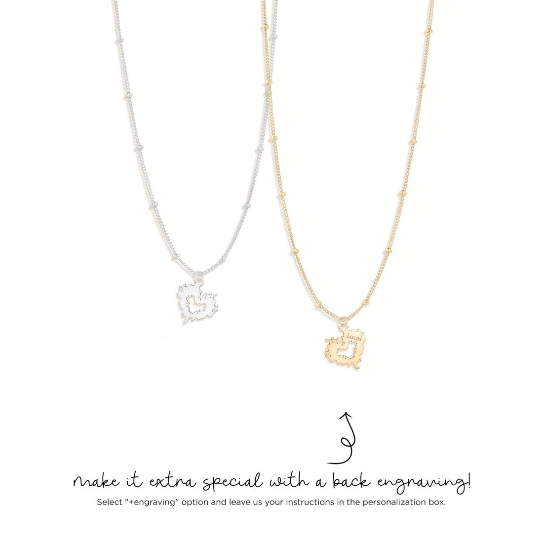 Flaming Heart Beady Necklace