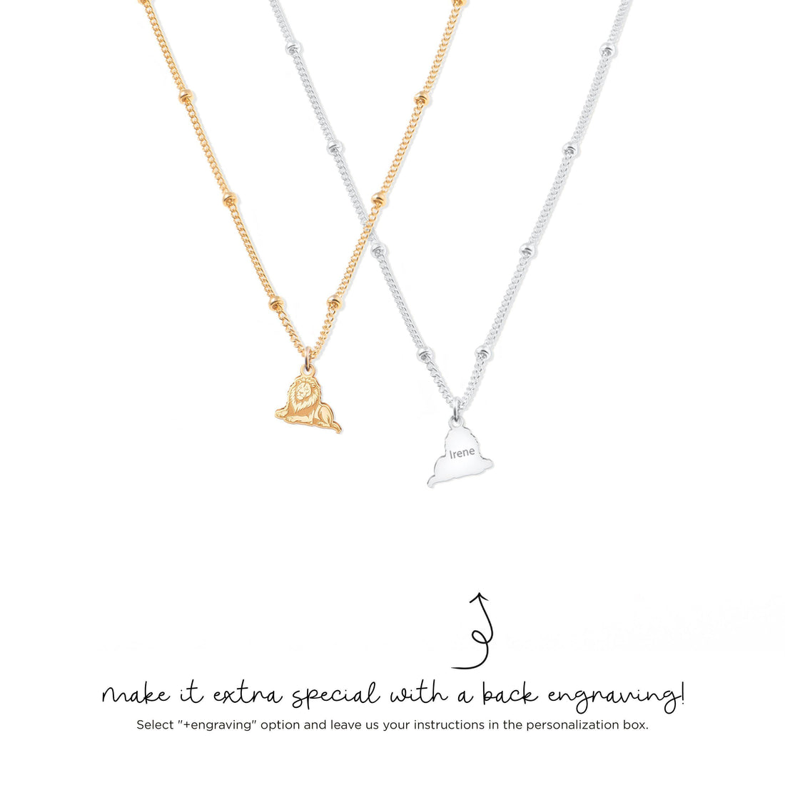 Lion Charm Beady Necklace