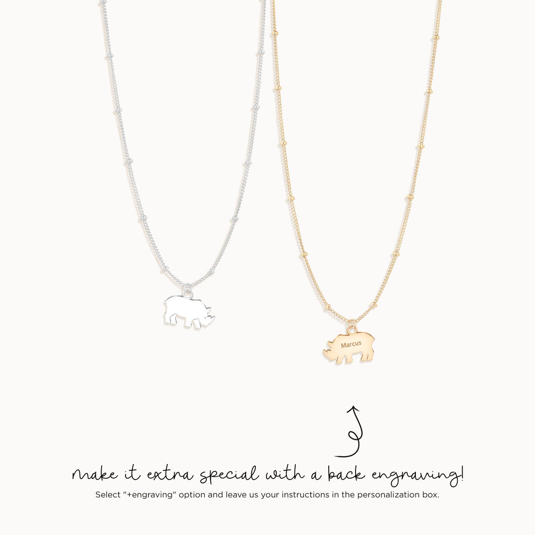 Rhinoceros Beady Necklace